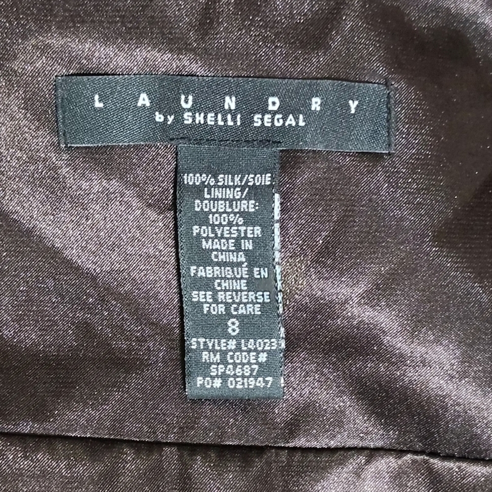 Laundry By Shelli Segal Dark Brown Silk Dress - Picture 8 of 8